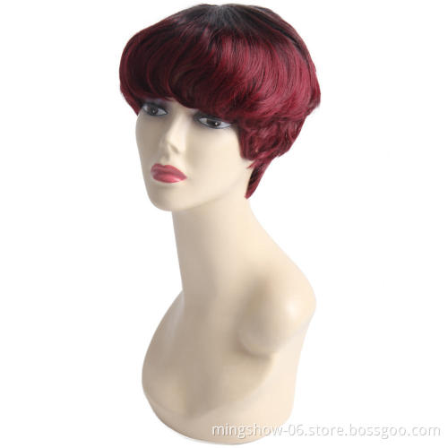 Short Hair Colorful Synthetic Cospaly Wig High Temperature Fiber Wig Halloween Party Wig for Women